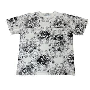 Vintage Get! Baroque Floral AOP Pocket Tee Shirt Men's 22x26